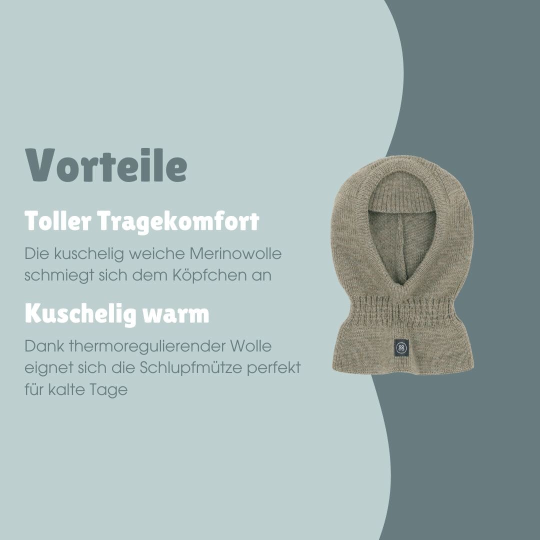 Merino Wollschlupfmütze Kind | Essential Beige