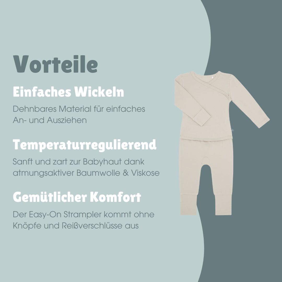 Langarm Easy-On Strampler | Essential Beige