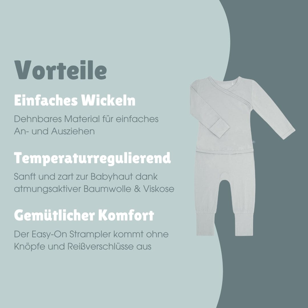 Langarm Easy-on Strampler | Essential Grau