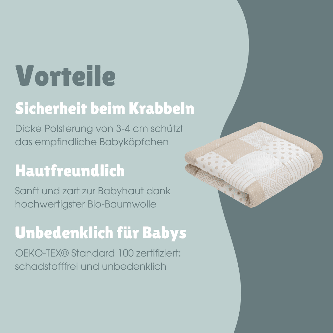 Patchwork Krabbeldecke | Essential Beige