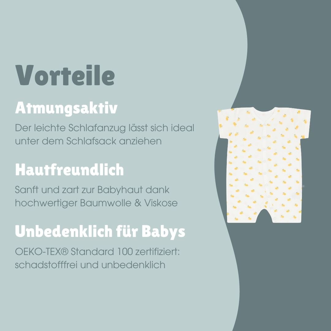 Schlafanzug kurz 1-teilig | Zitrone
