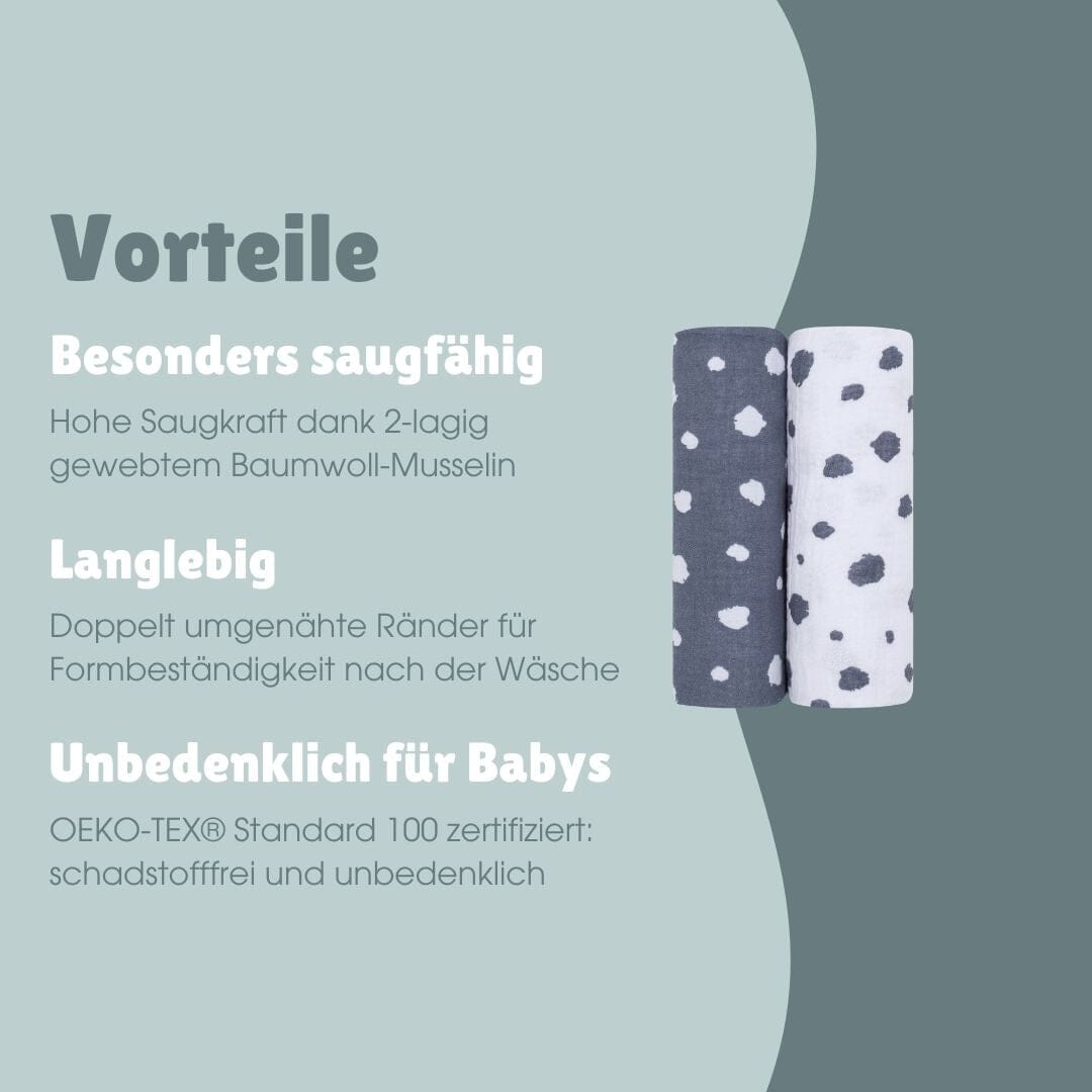 Nuscheli 2er Set | Punkte Blau