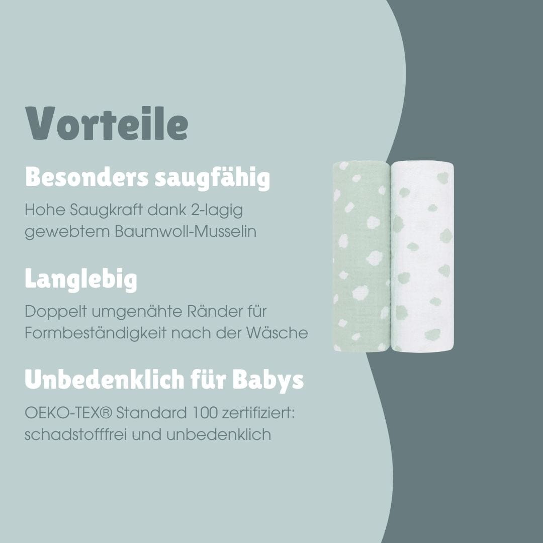 Nuscheli 2er Set | Punkte Mint