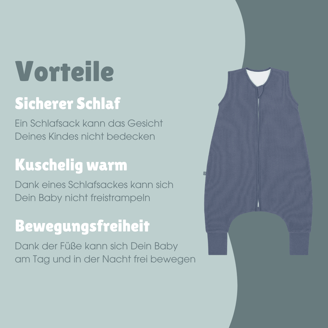 Schlafsack mit Füssen 1.0 TOG | Essential Blau