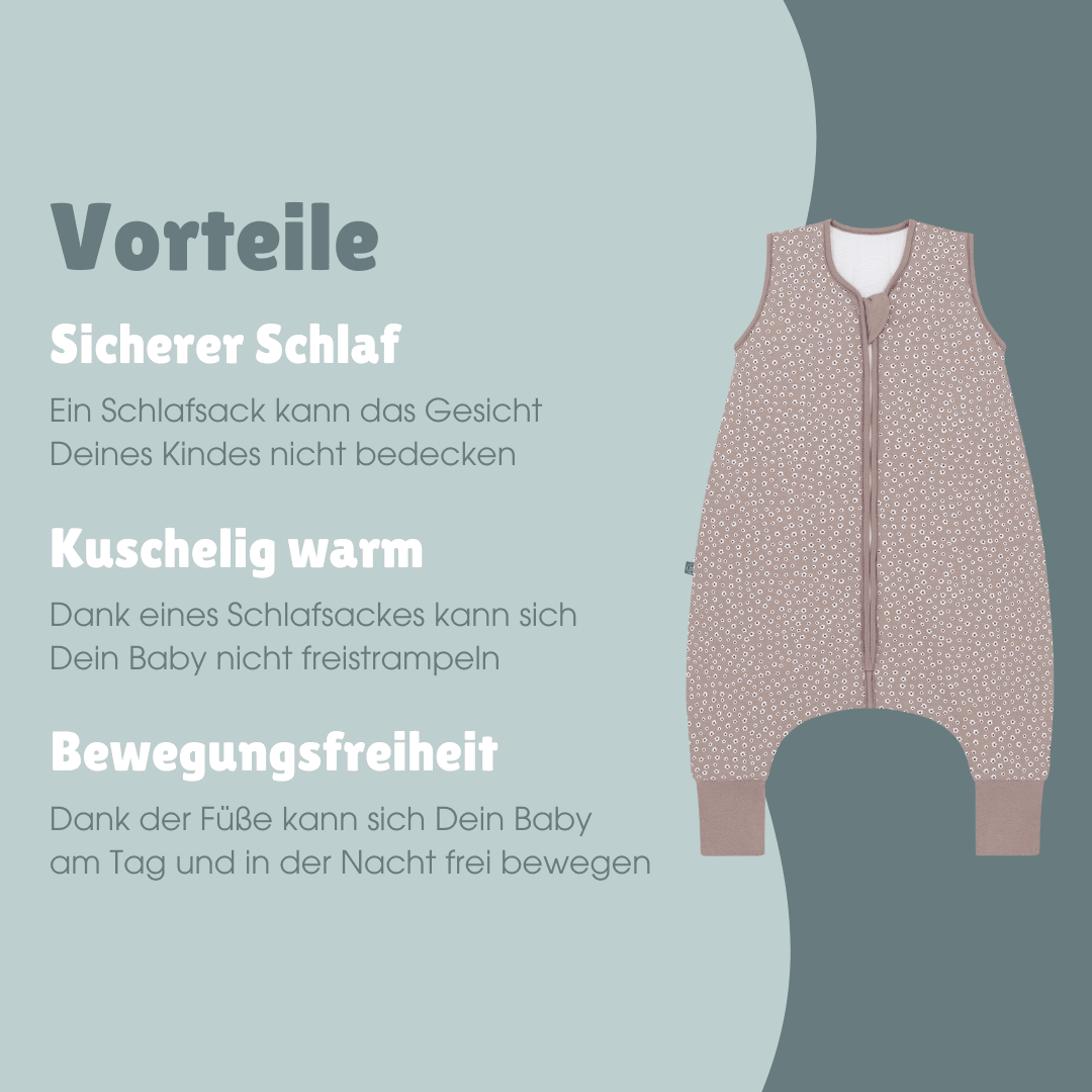 Schlafsack mit Füssen 2.5 TOG | Blume Berry