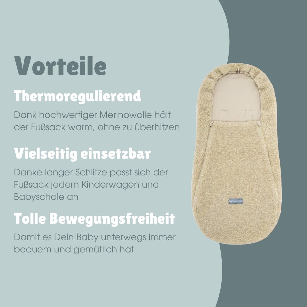 Fusssack aus Merinowolle | Essential Beige
