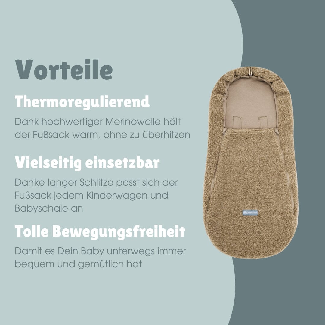Fusssack aus Merinowolle | Essential Taupe