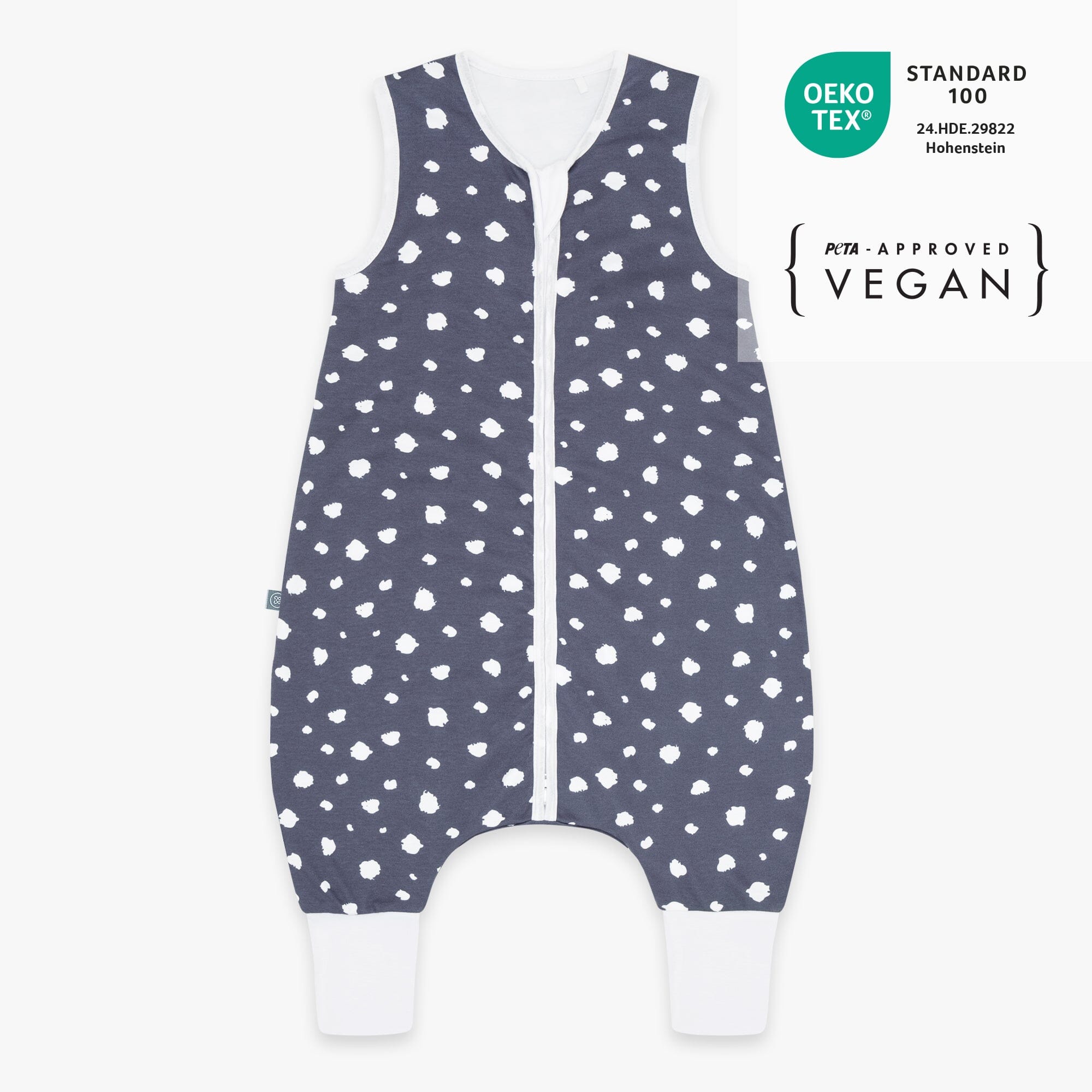 Schlafsack mit Beinen 1.0 TOG | Punkte Blau von emma & noah
