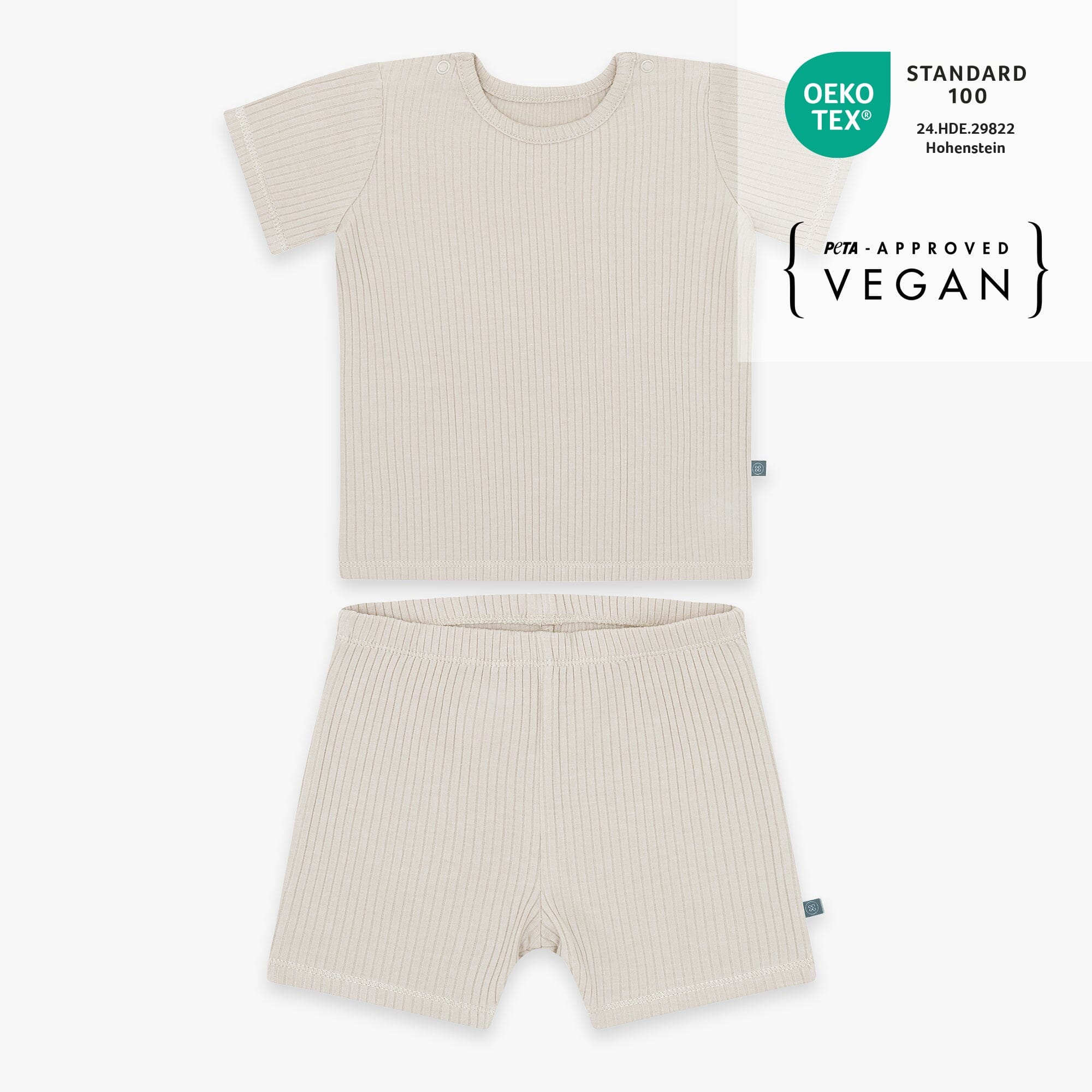 Schlafanzug kurz 2-teilig | Essential Beige