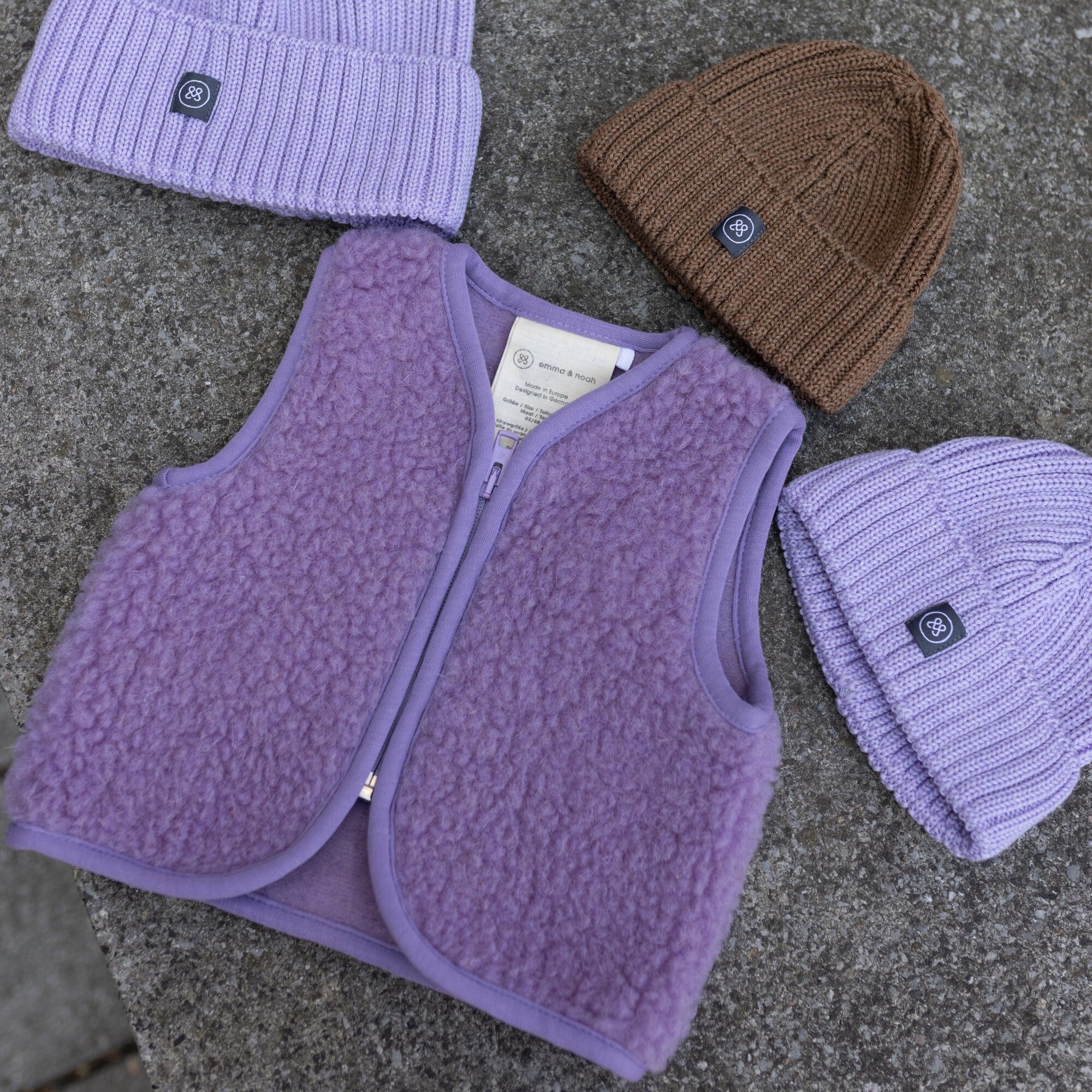 Merinowoll Teddy Weste | Essential Lavendel