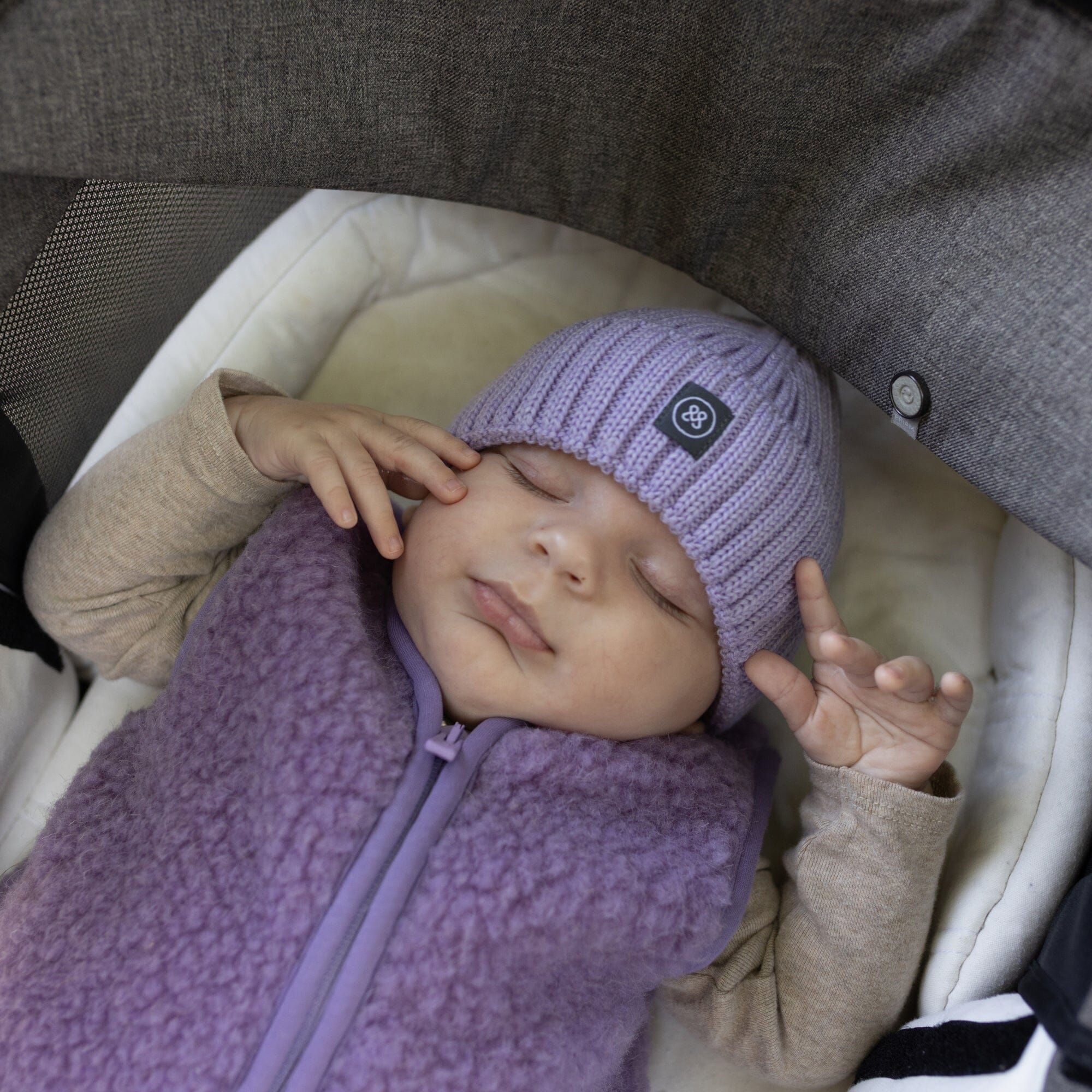 Merino Wollmütze Kind | Essential Lavendel