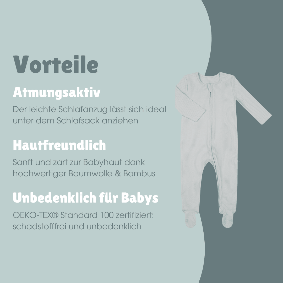 Schlafanzug mit Füßen | Essential Grau