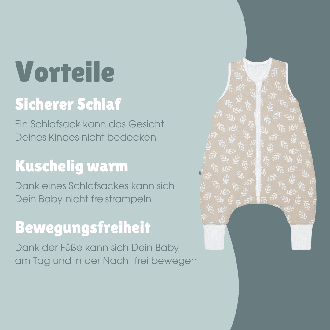 Schlafsack mit Füssen 2.5 TOG | Floral Sand