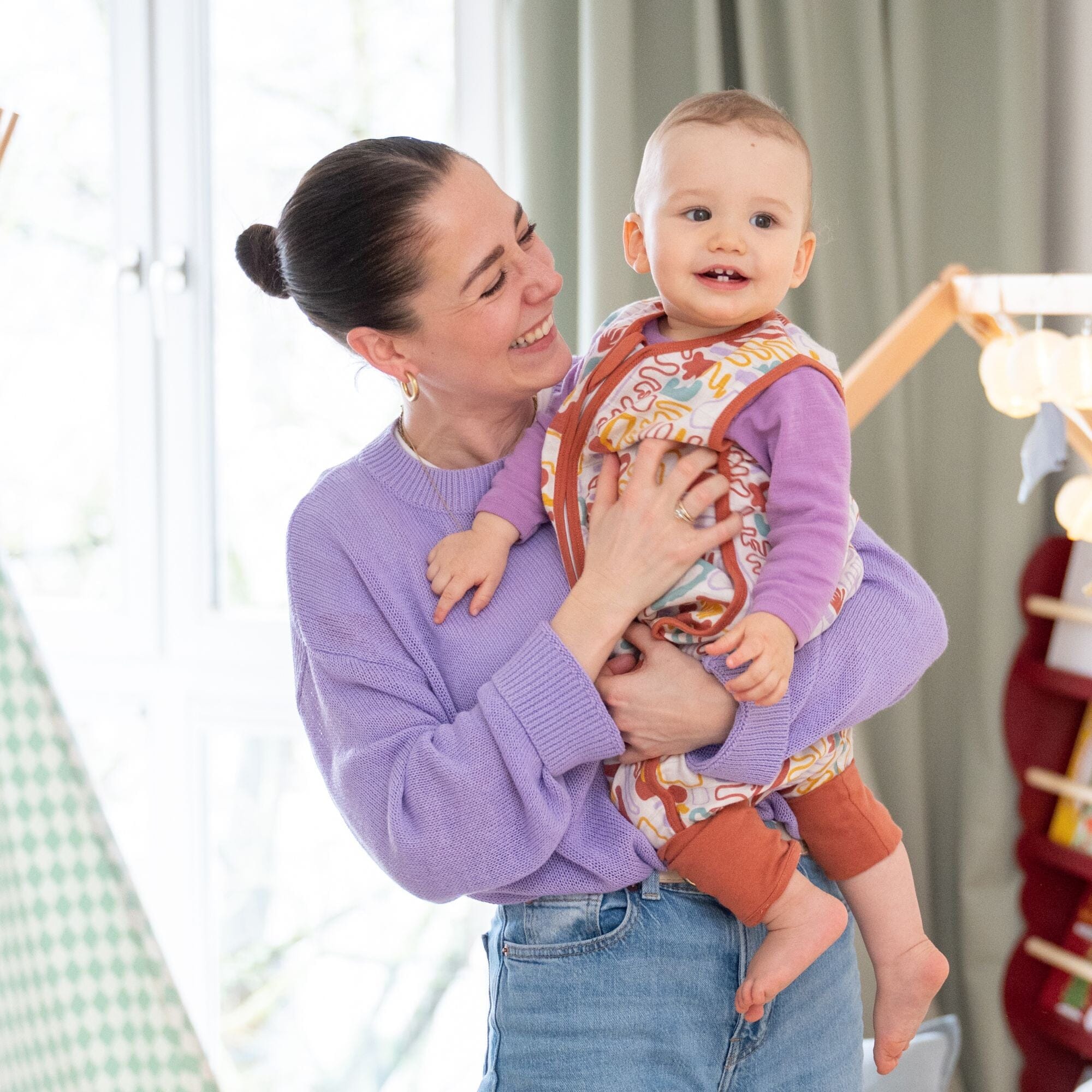 Musselin Schlafsack mit Füssen 0.5 TOG | Bunte Formen