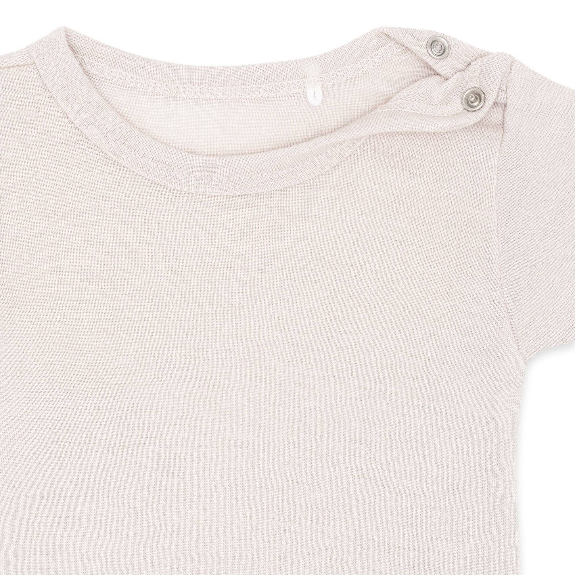 Wolle-Seide Kurzarm-Body | Essential Beige