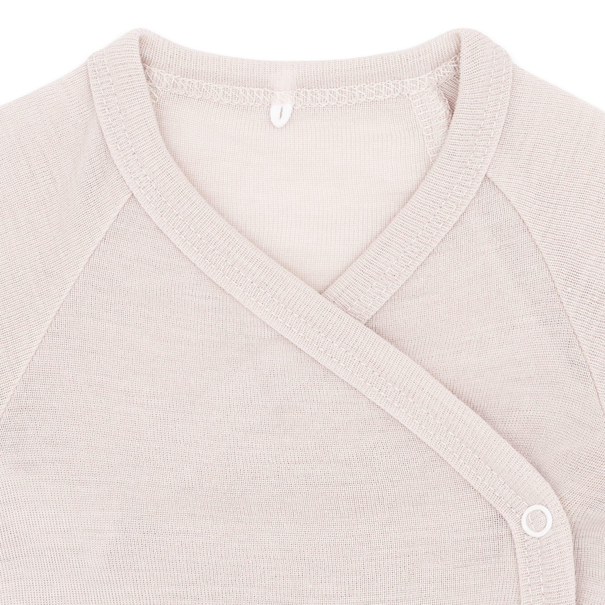 Wolle-Seide Kurzarm-Wickelbody | Essential Beige