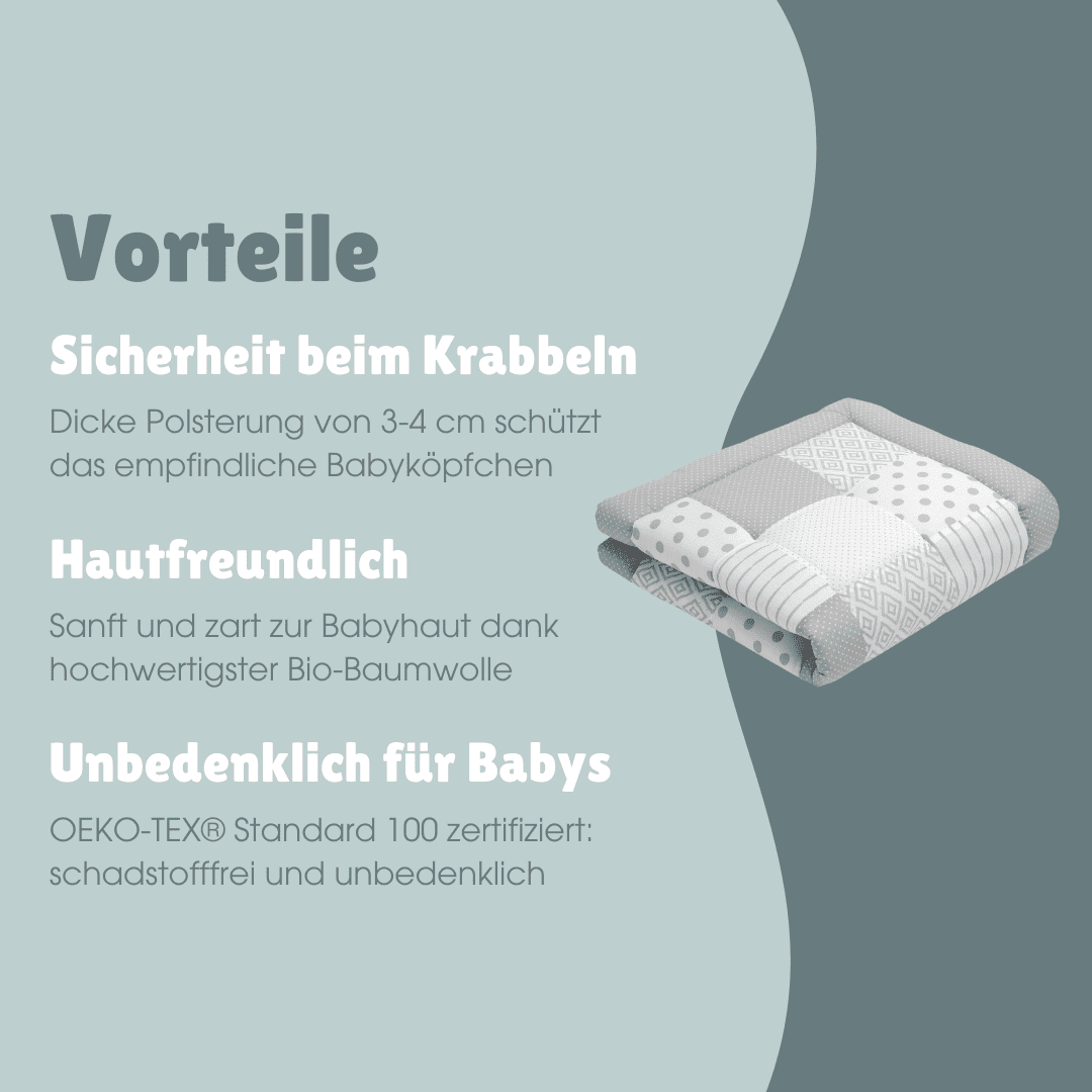 Patchwork Krabbeldecke | Essential Grau