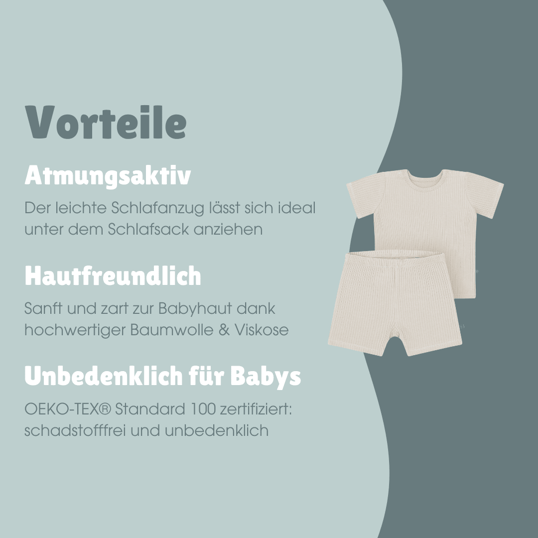 Schlafanzug kurz 2-teilig | Essential Beige