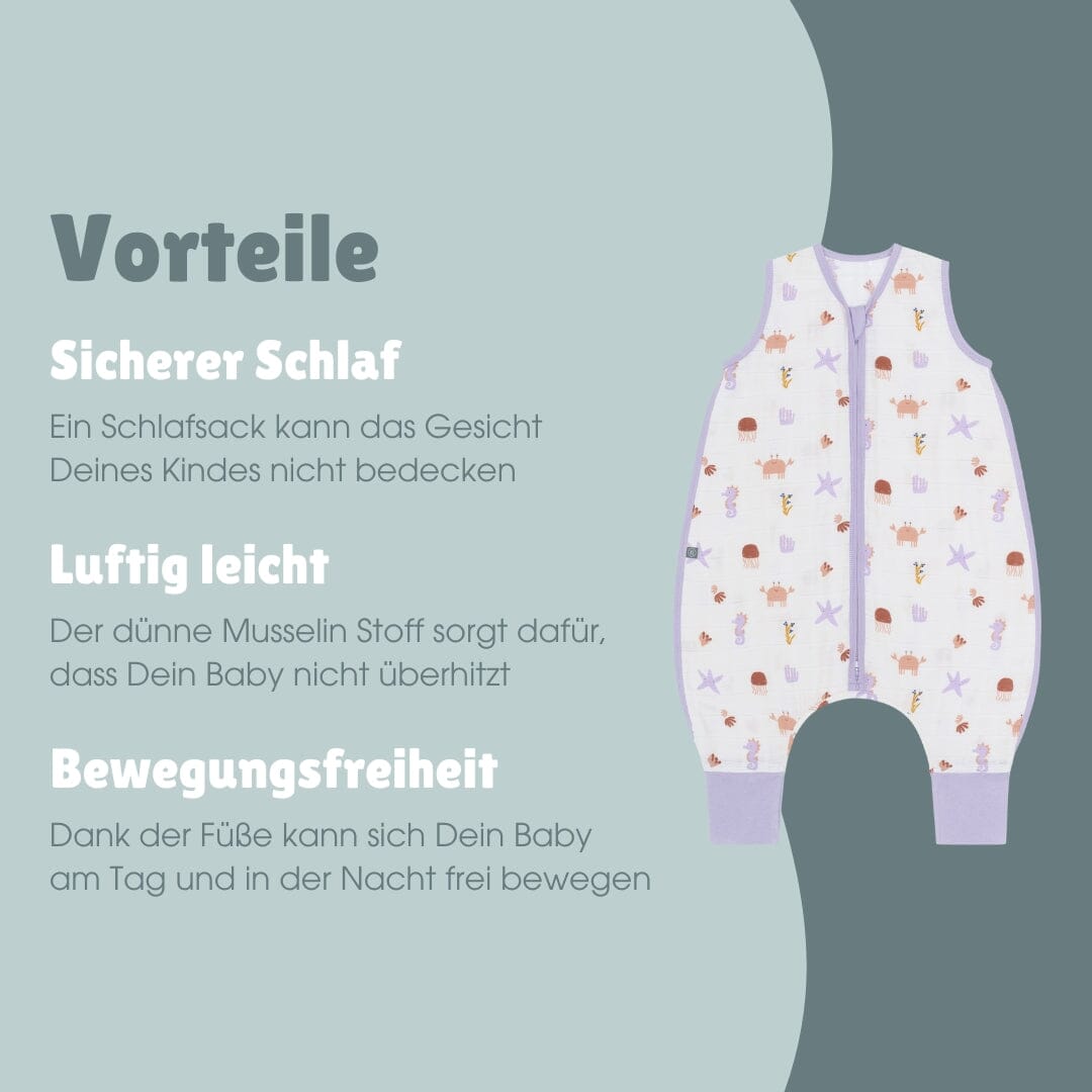 Musselin Schlafsack mit Füssen 0.5 TOG | Community Design Unterwasser