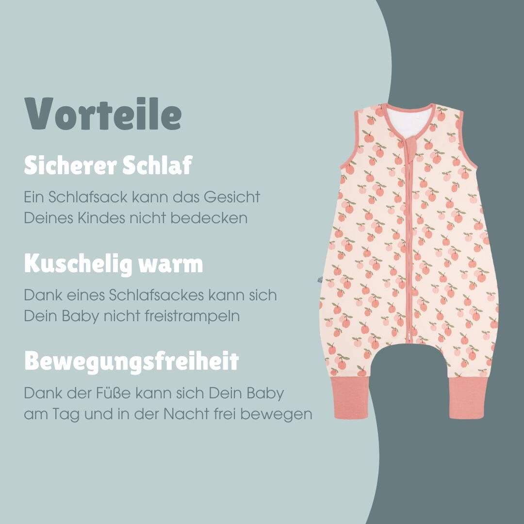 Schlafsack mit Füßen 1.0 TOG | Aprikose