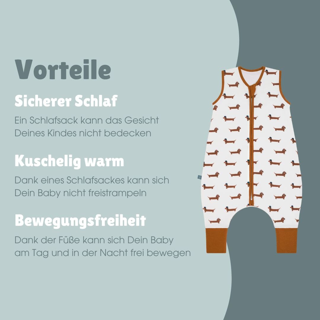 Schlafsack mit Füßen 1.0 TOG | Dackel