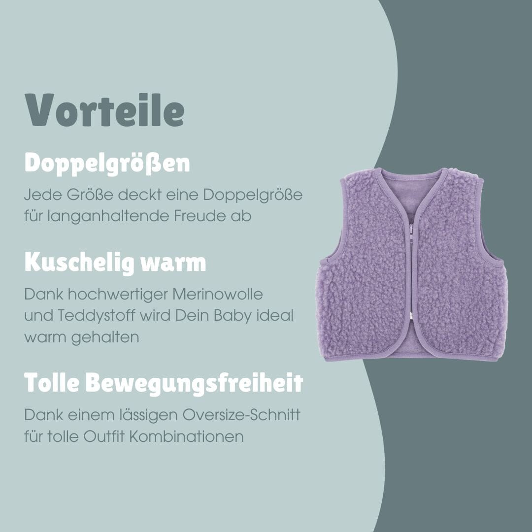 Merinowoll Teddy Weste | Essential Lavendel