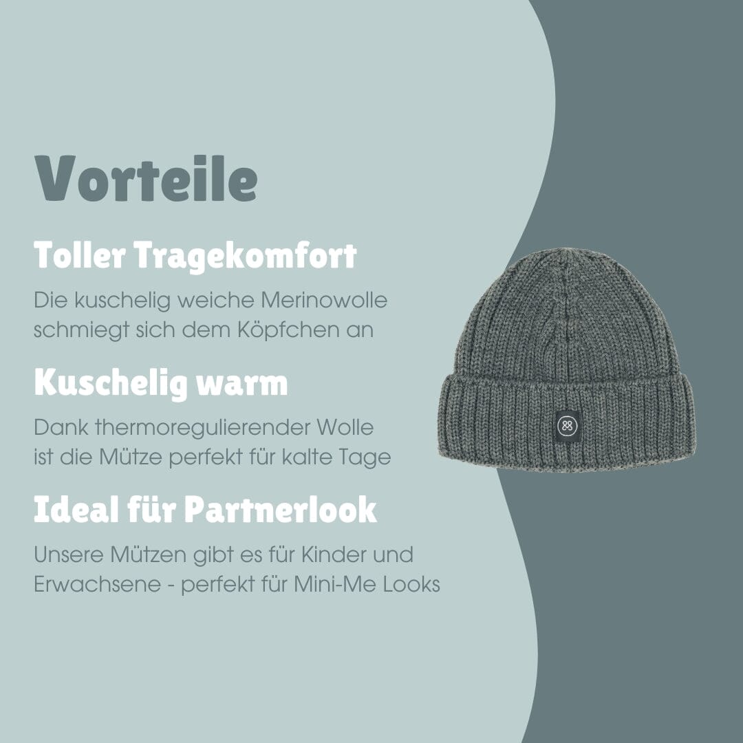 Babymütze aus Merinowolle | Essential Grau