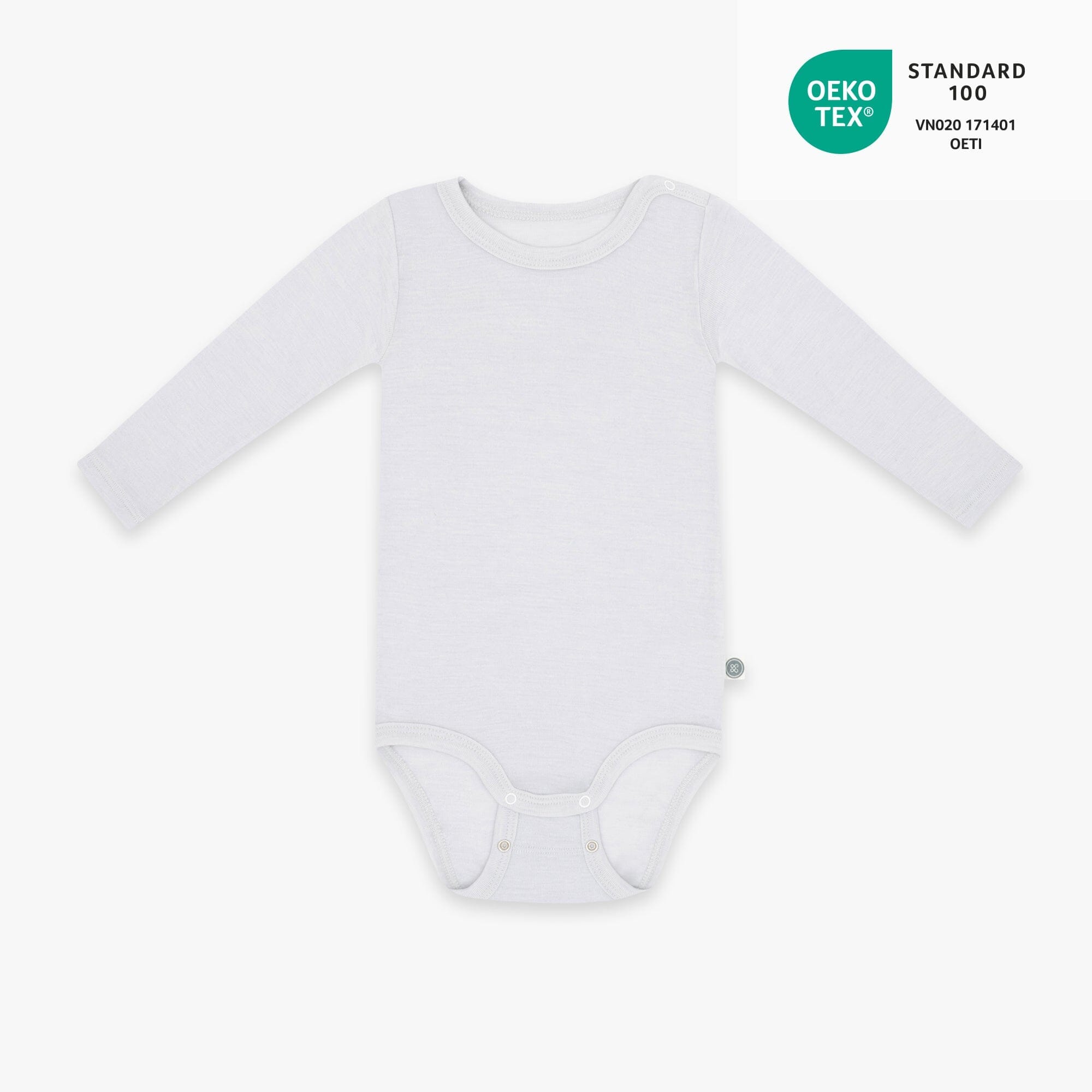 Wolle-Seide Langarm-Body | Essential Grau