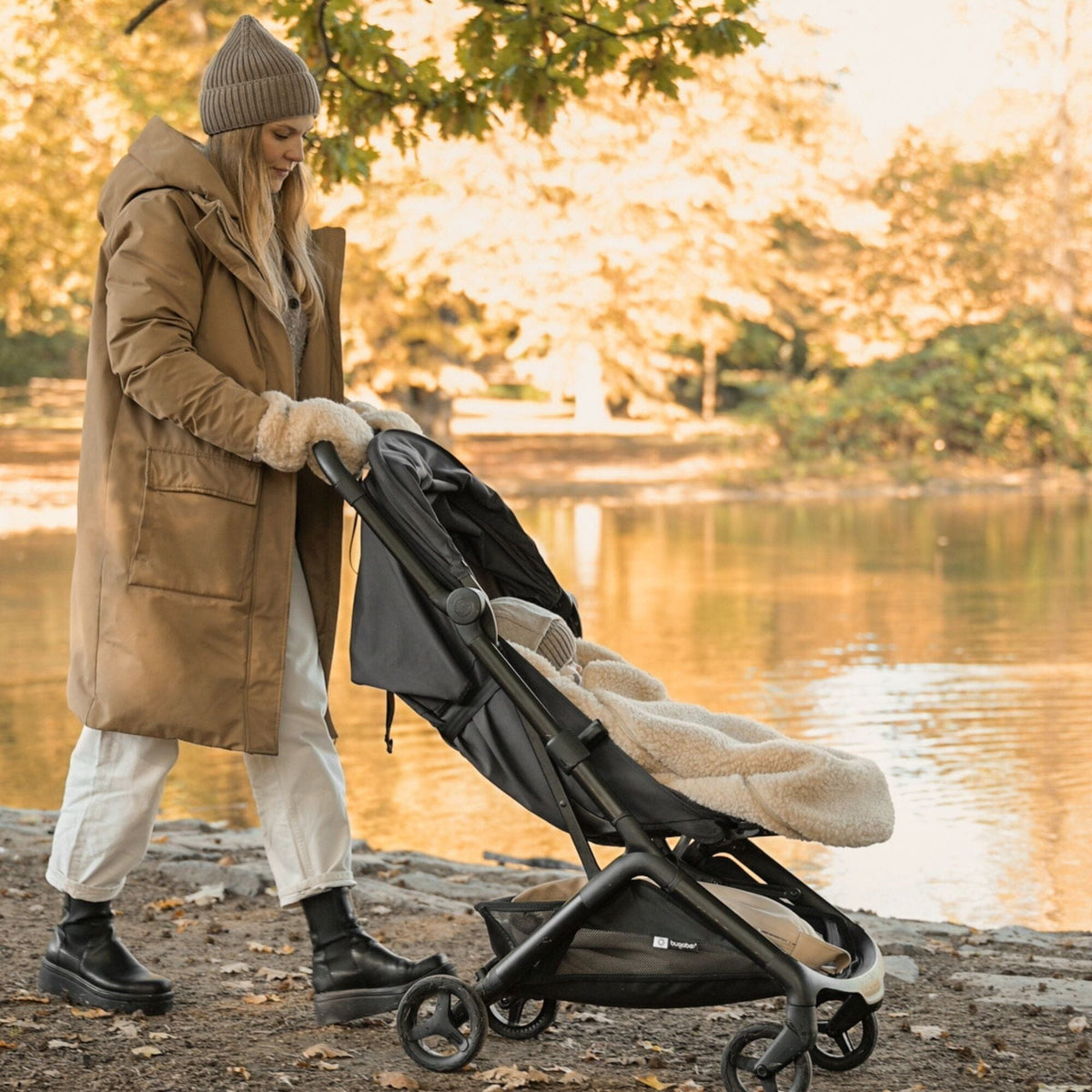Kinderwagenhandschuhe aus Merinowolle | Essential Beige