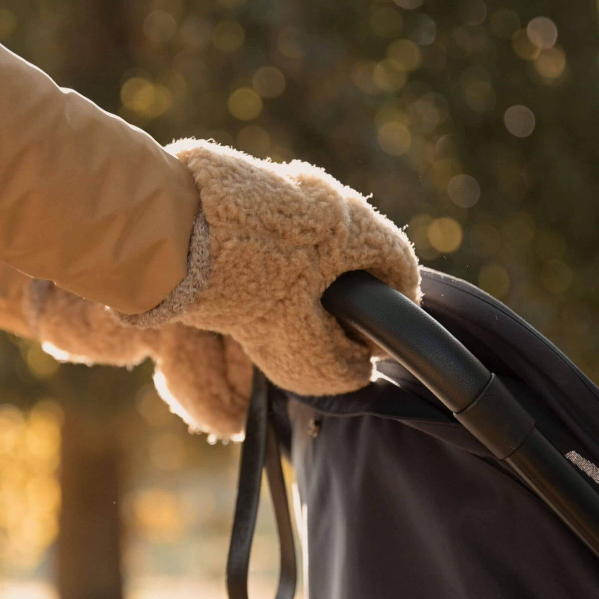 Kinderwagenhandschuhe aus Merinowolle | Essential Taupe