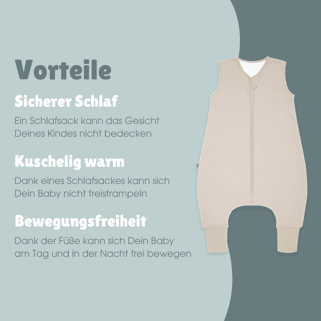 Schlafsack mit Füssen 1.0 TOG | Essential Beige