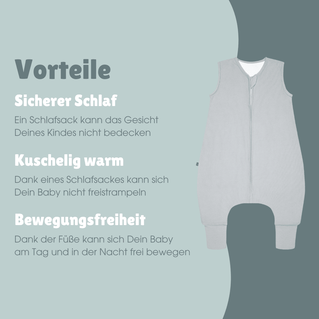 Schlafsack mit Füssen 1.0 TOG | Essential Grau