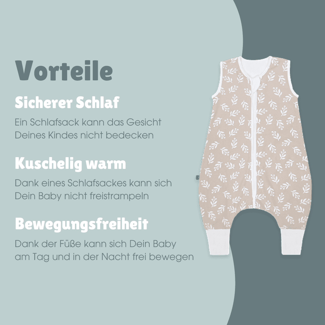 Schlafsack mit Füßen 1.0 TOG | Floral Sand