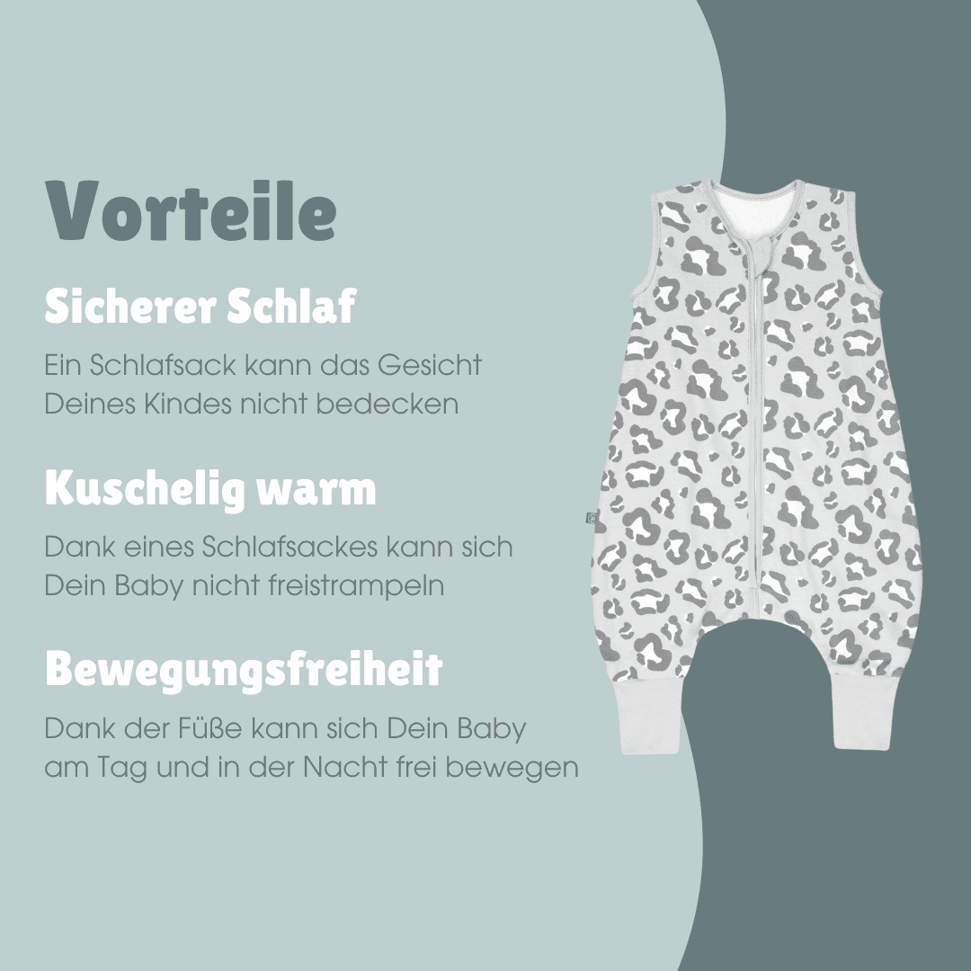 Schlafsack mit Füssen 1.0 TOG | Leo Grau